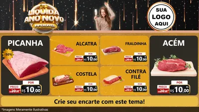 Modelo de TV para TV Horizontal com o tema Liquida Ano Novo Imperdível para Açougue