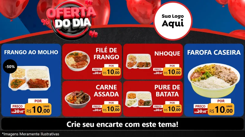 Modelo de TV para TV Horizontal com o tema Oferta do Dia para Restaurante