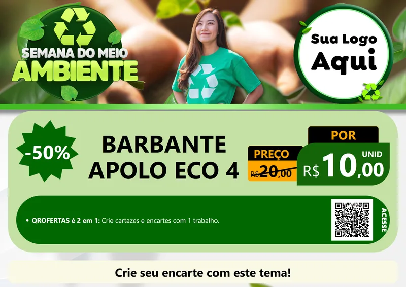 Modelo de Cartaz para Cartaz A4 Horizontal com o tema Semana do Meio Ambiente para Armarinho e Aviamentos