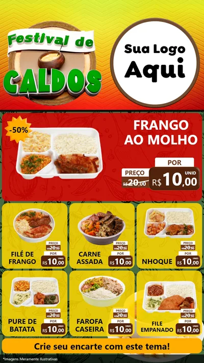 Modelo de Rede Social para Stories com o tema Festival de Caldos para Restaurante
