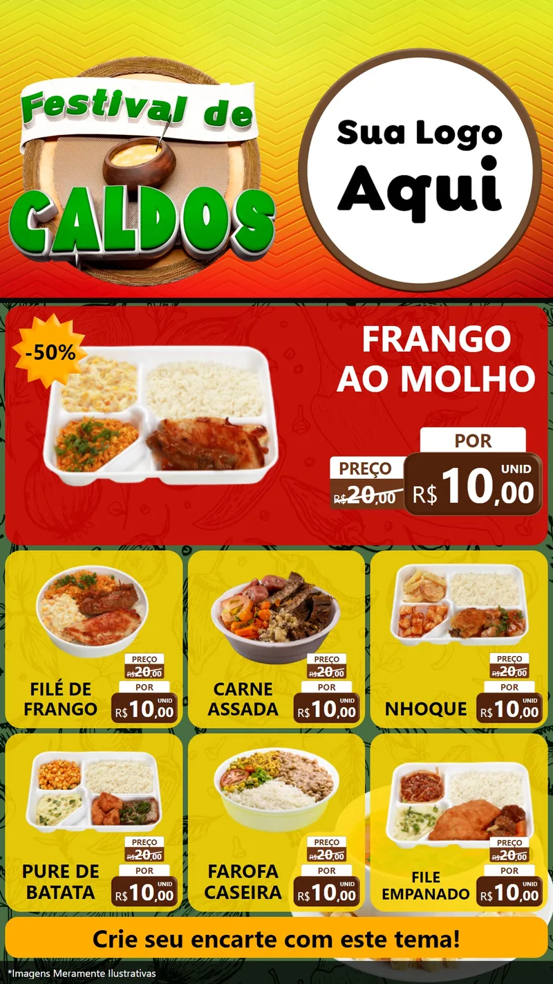 Modelo de Rede Social para Stories com o tema Festival de Caldos para Restaurante