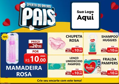 Modelo de Encarte para Encarte A4 Horizontal com o tema Oferta Do Dia Dos Pais para Bebês