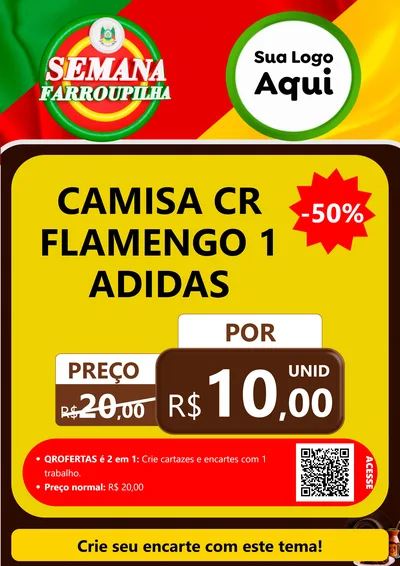Modelo de Cartaz para Cartaz A4 Vertical com o tema Semana Farroupilha para Roupas e acessórios