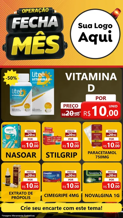 Modelo de Rede Social para Stories com o tema Operação Fecha Mês para Farmácia