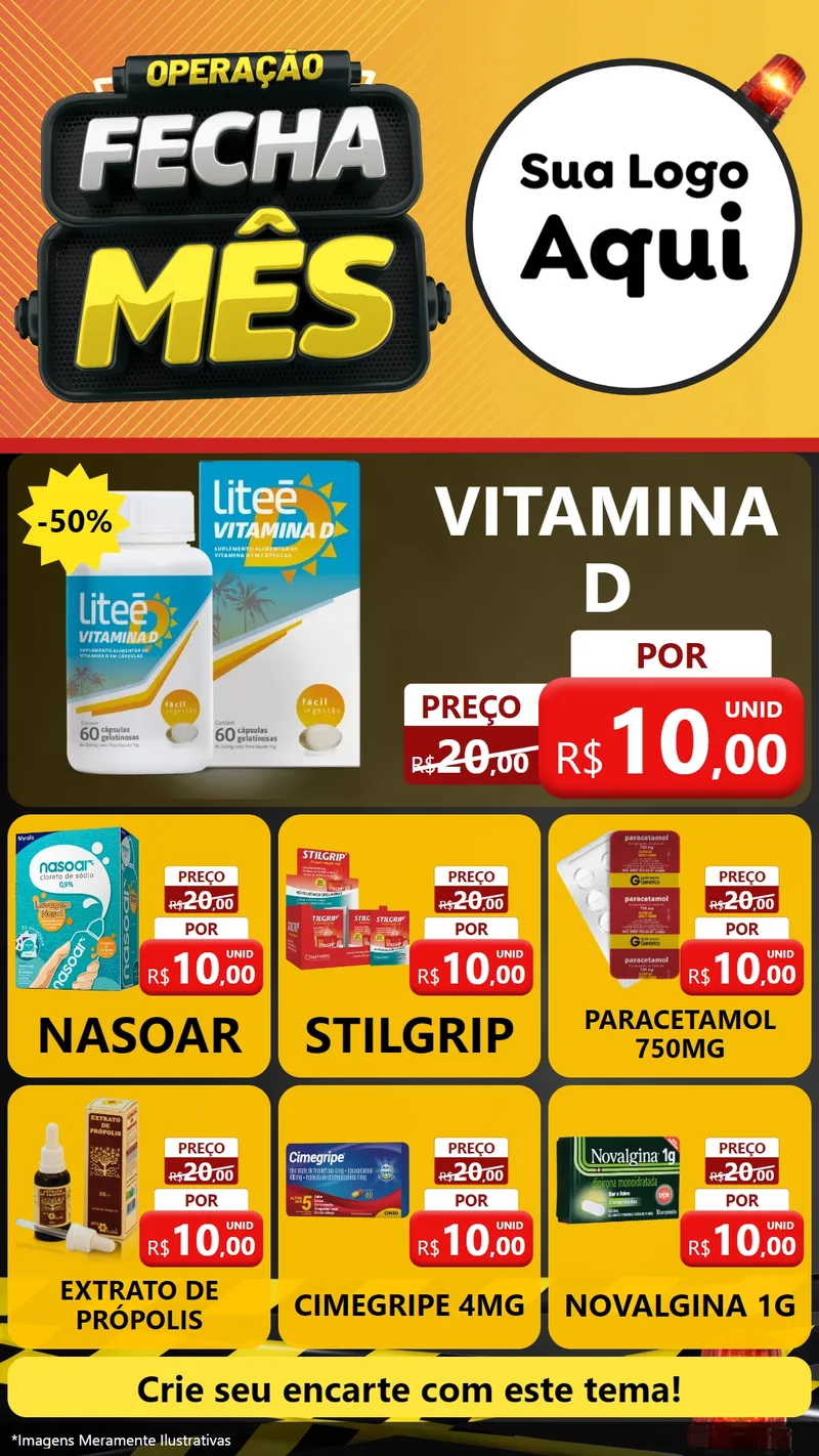 Modelo de Rede Social para Stories com o tema Operação Fecha Mês para Farmácia