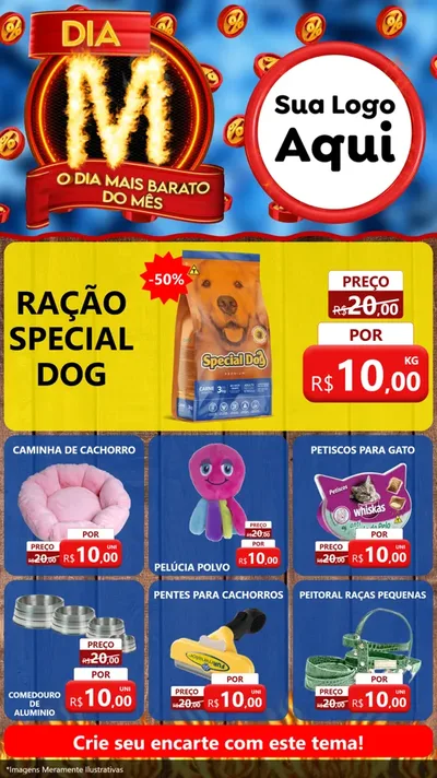 Modelo de Rede Social para Stories com o tema Dia M - O Dia Mais Barato Do Mês para Pet Shop