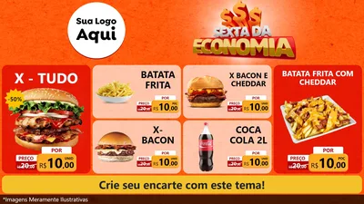 Modelo de TV para TV Horizontal com o tema Sexta da Economia para Hamburgueria