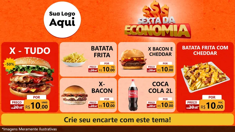 Modelo de TV para TV Horizontal com o tema Sexta da Economia para Hamburgueria