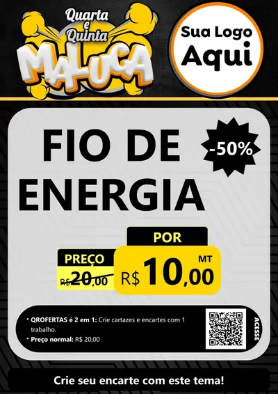 Modelo de Cartaz para Cartaz A4 Vertical com o tema Quarta e Quinta Maluca para Materiais Elétricos