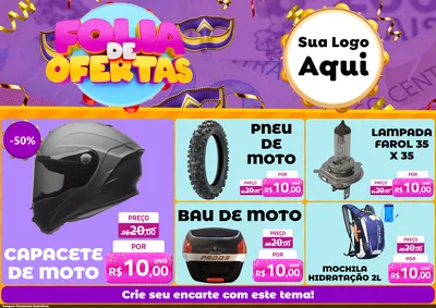 Modelo de Encarte para Encarte A4 Horizontal com o tema Folia de Ofertas para Moto peças