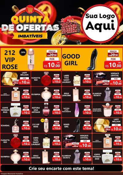 Modelo de Encarte para Encarte A4 Vertical com o tema Quinta de Ofertas Imbatíveis para Perfumes
