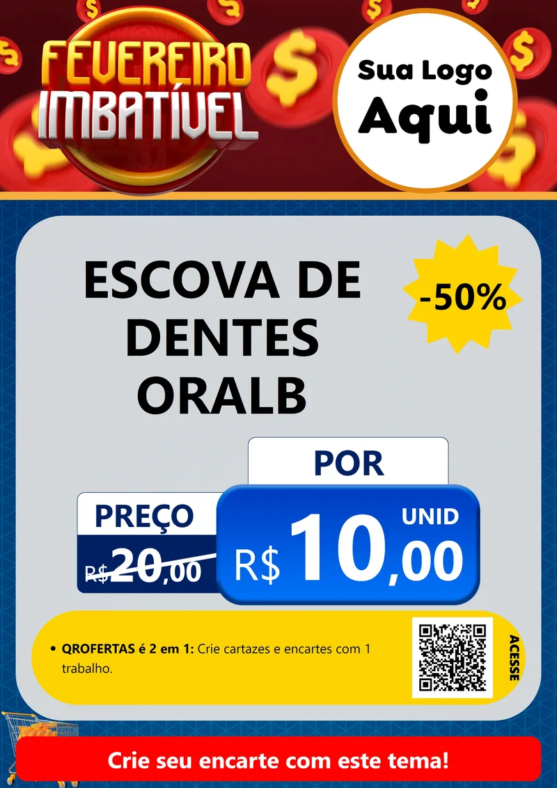 Modelo de Cartaz para Cartaz A4 Vertical com o tema Fevereiro Imbatível para Higiene Pessoal