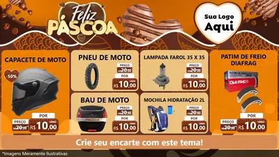 Modelo de TV para TV Horizontal com o tema Feliz Páscoa para Moto peças