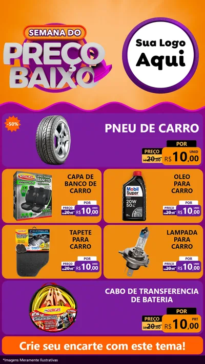 Modelo de TV para TV Vertical com o tema Semana do Preço Baixo para Auto peças