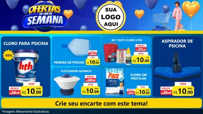 Modelo de TV para TV Horizontal com o tema Ofertas de Fim de Semana para Produtos para Piscina