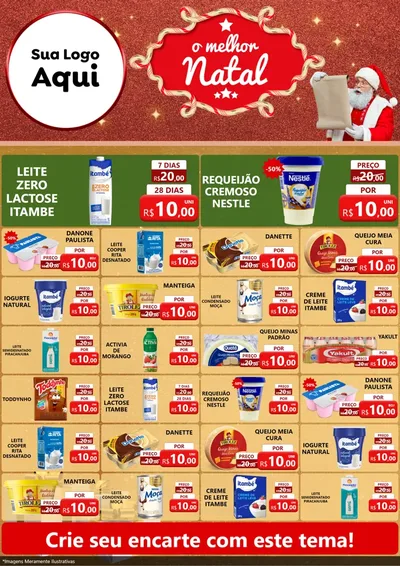 Modelo de Encarte para Encarte A4 Vertical com o tema O Melhor Natal para Frios e Laticínios
