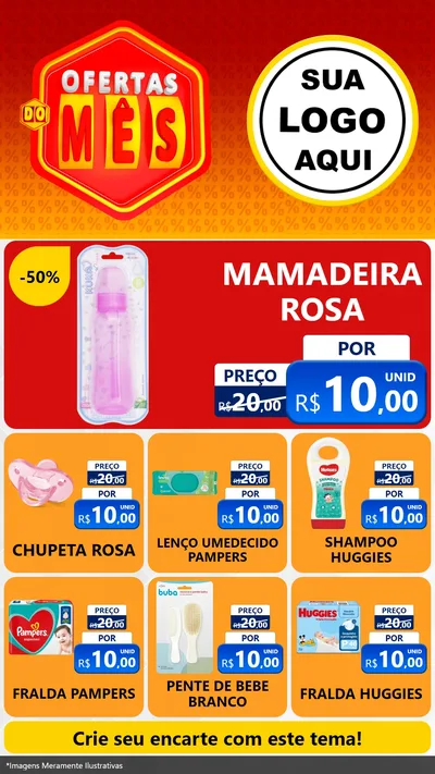 Modelo de Rede Social para Stories com o tema Ofertas do Mês para Bebês