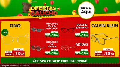 Modelo de TV para TV Horizontal com o tema Ofertas Semana Do Gaúcho para Óticas