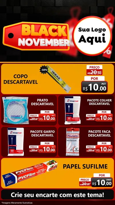 Modelo de TV para TV Vertical com o tema Black November para Embalagens