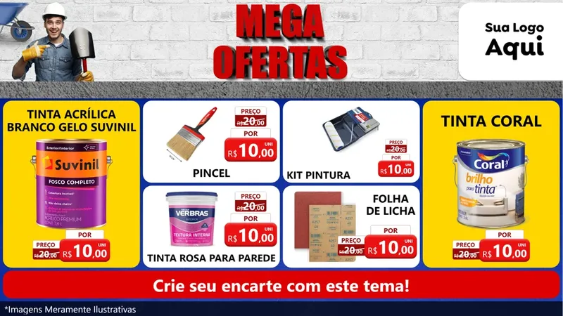 Modelo de TV para TV Horizontal com o tema Material de Construção para Tintas e Ferramentas