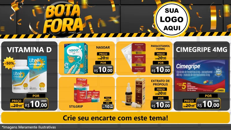 Modelo de TV para TV Horizontal com o tema Bota Fora para Farmácia