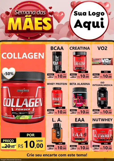 Modelo de Encarte para Encarte A4 Vertical com o tema Semana das Mães para Suplementos alimentares