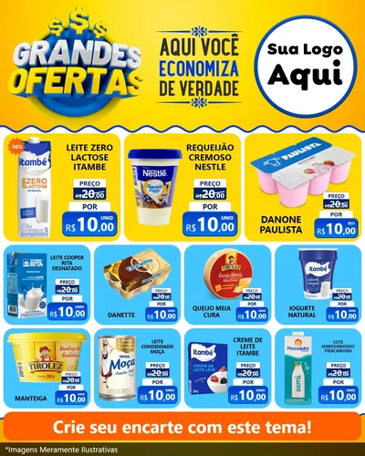 Modelo de Rede Social para Feed Instagram com o tema Grandes Ofertas para Frios e Laticínios
