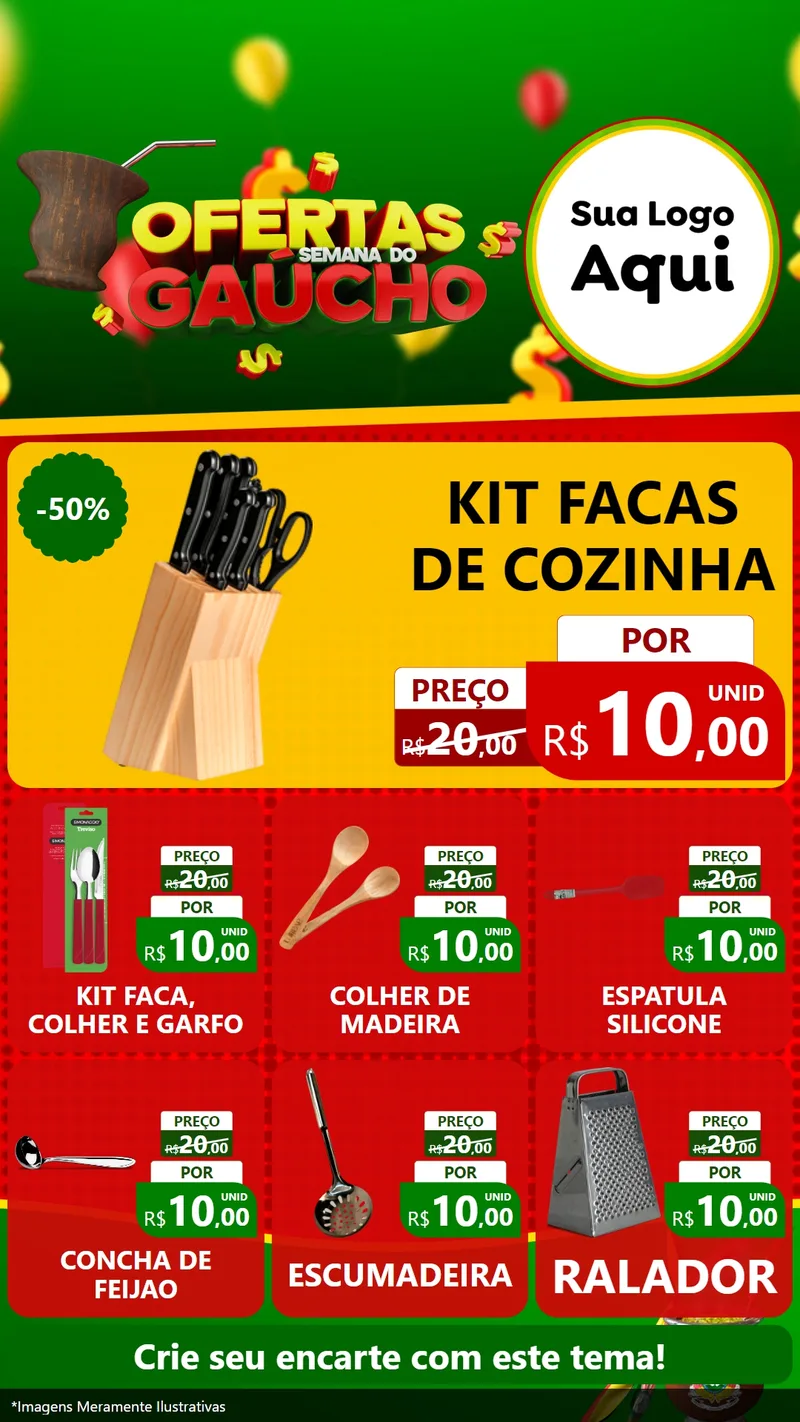 Modelo de Rede Social para Stories com o tema Ofertas Semana Do Gaúcho para Utilidades Domésticas