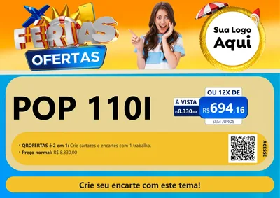 Modelo de Cartaz para Cartaz A4 Horizontal com o tema Ofertas - Férias para Concessionaria de Motos