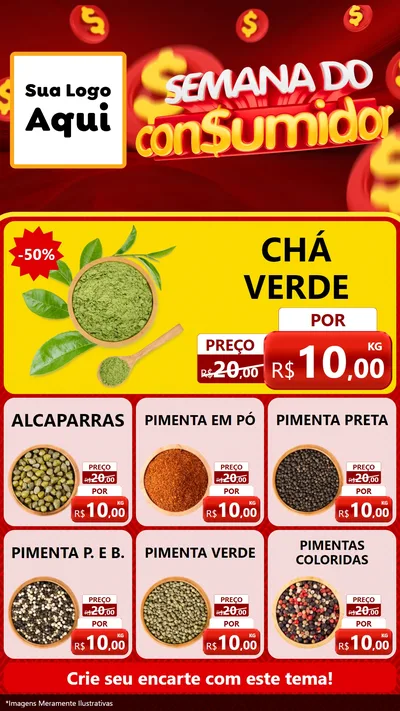 Modelo de Rede Social para Stories com o tema Semana do Consumidor para Produtos Naturais