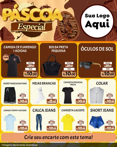 Modelo de Rede Social para Feed Instagram com o tema Páscoa Especial para Roupas e acessórios