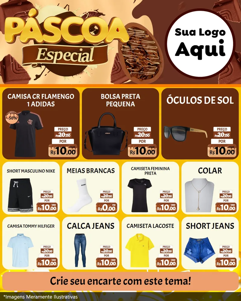 Modelo de Rede Social para Feed Instagram com o tema Páscoa Especial para Roupas e acessórios