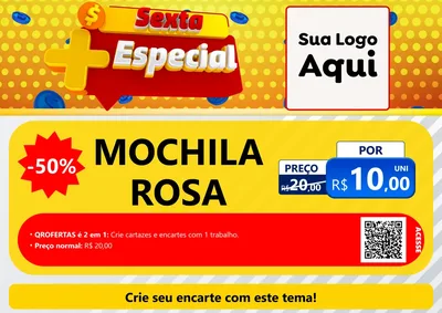Modelo de Cartaz para Cartaz A4 Horizontal com o tema Sexta Mais Especial para Papelaria