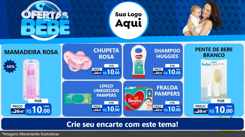 Modelo de TV para TV Horizontal com o tema Ofertas do Bebê para Bebês