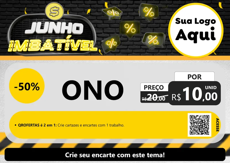 Modelo de Cartaz para Cartaz A4 Horizontal com o tema Junho Imbatível para Óticas
