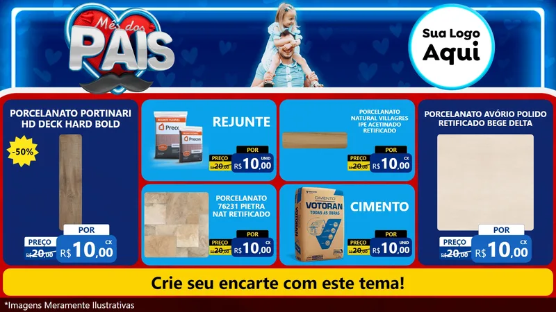 Modelo de TV para TV Horizontal com o tema Mês Dos Pais para Pisos e revestimentos