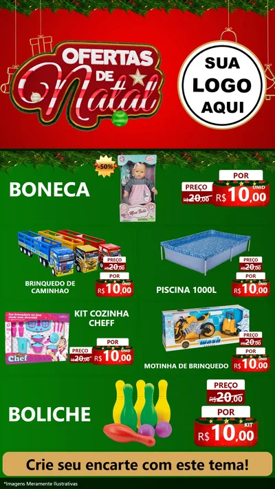 Modelo de TV para TV Vertical com o tema Ofertas de Natal para Brinquedos