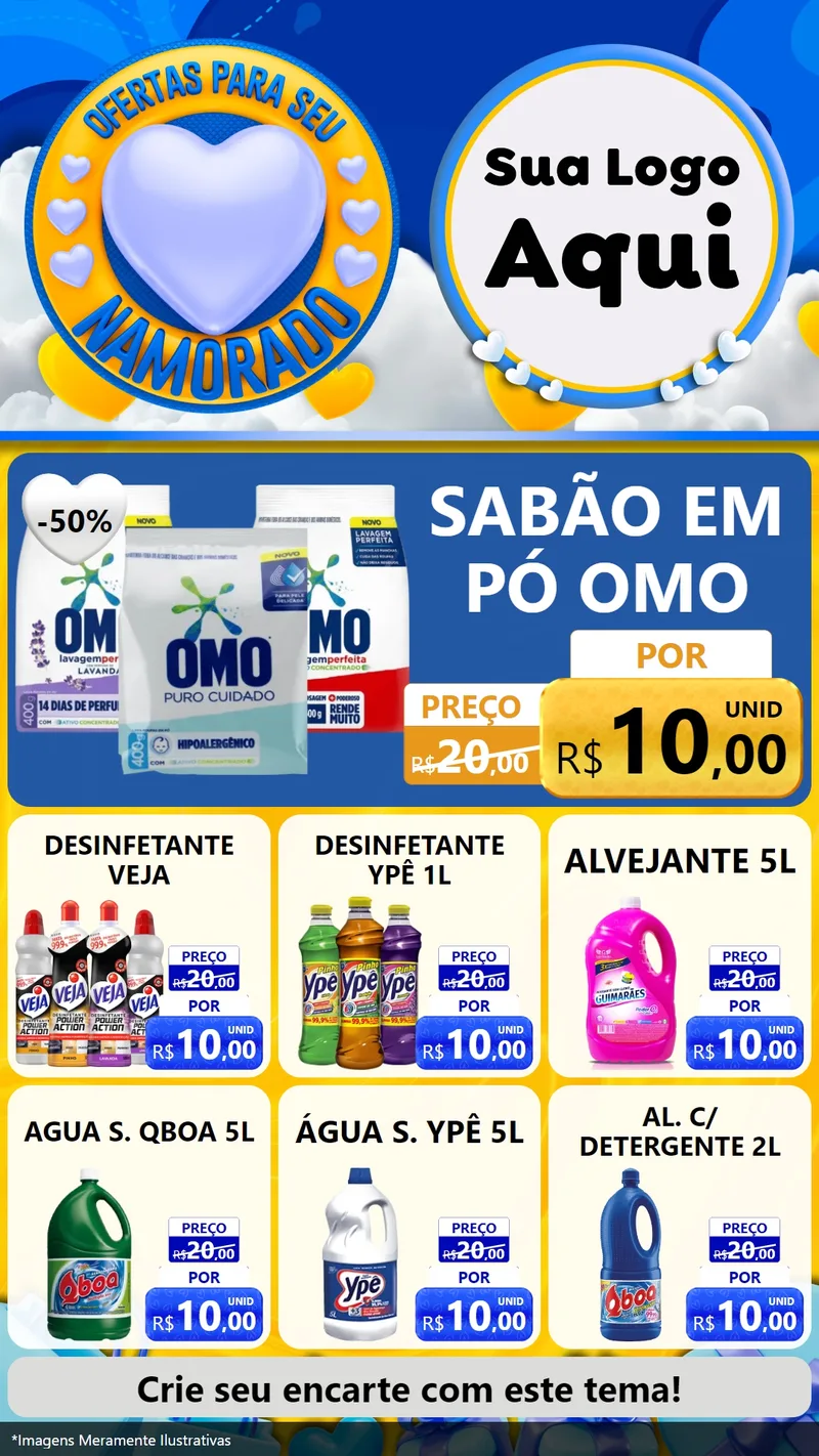 Modelo de Rede Social para Stories com o tema Ofertas Para Seu Namorado para Produtos de Limpeza