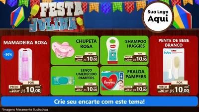 Modelo de TV para TV Horizontal com o tema Festa Julina para Bebês