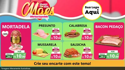 Modelo de TV para TV Horizontal com o tema Show das Mães - Ofertas Especiais para Frios e Laticínios