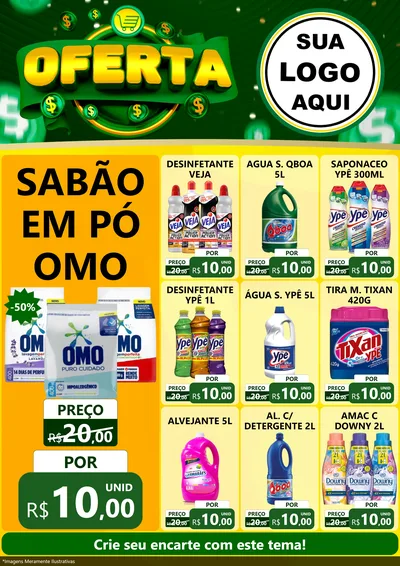 Modelo de Encarte para Encarte A4 Vertical com o tema Oferta para Produtos de Limpeza