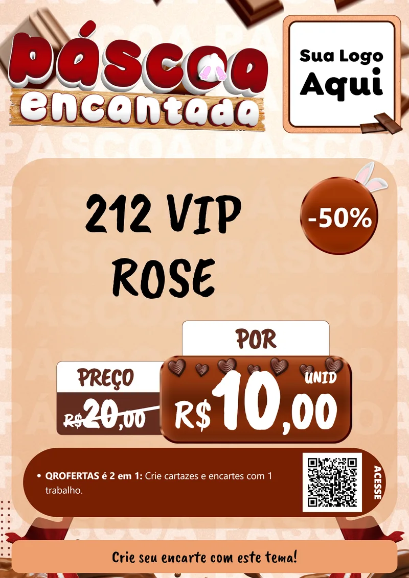 Modelo de Cartaz para Cartaz A4 Vertical com o tema Páscoa Encantada para Perfumes