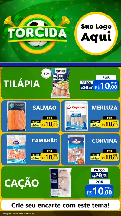 Modelo de TV para TV Vertical com o tema Torcida para Peixaria
