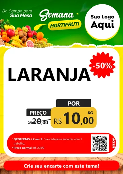 Modelo de Cartaz para Cartaz A4 Vertical com o tema Semana hortifruti para Hortifrúti