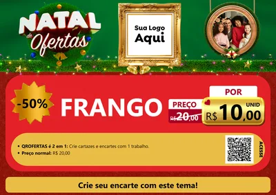 Modelo de Cartaz para Cartaz A4 Horizontal com o tema Natal de Ofertas para Assados