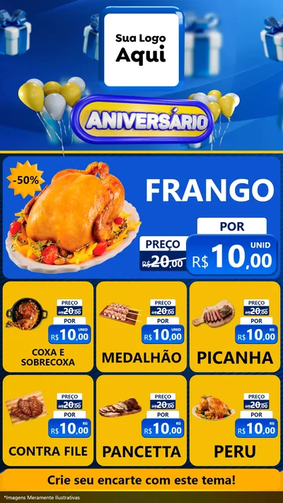 Modelo de Rede Social para Stories com o tema Aniversário para Assados