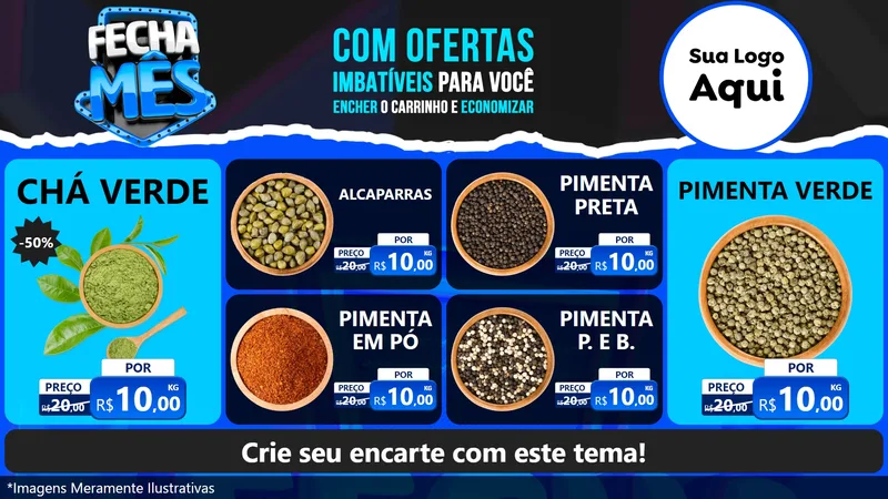 Modelo de TV para TV Horizontal com o tema Fecha Mês para Produtos Naturais