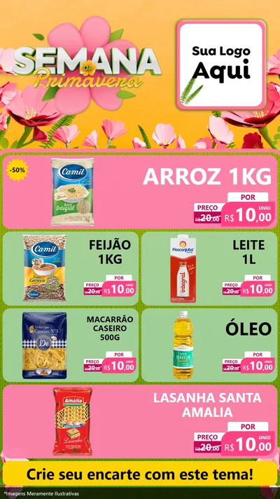 Modelo de TV para TV Vertical com o tema Semana da Primavera para Supermercado
