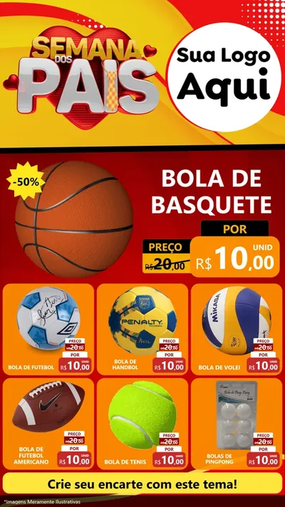 Modelo de Rede Social para Stories com o tema Semana Dos Pais para Artigos Esportivos