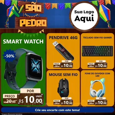 Modelo de Rede Social para Feed Facebook com o tema São Pedro para Informática